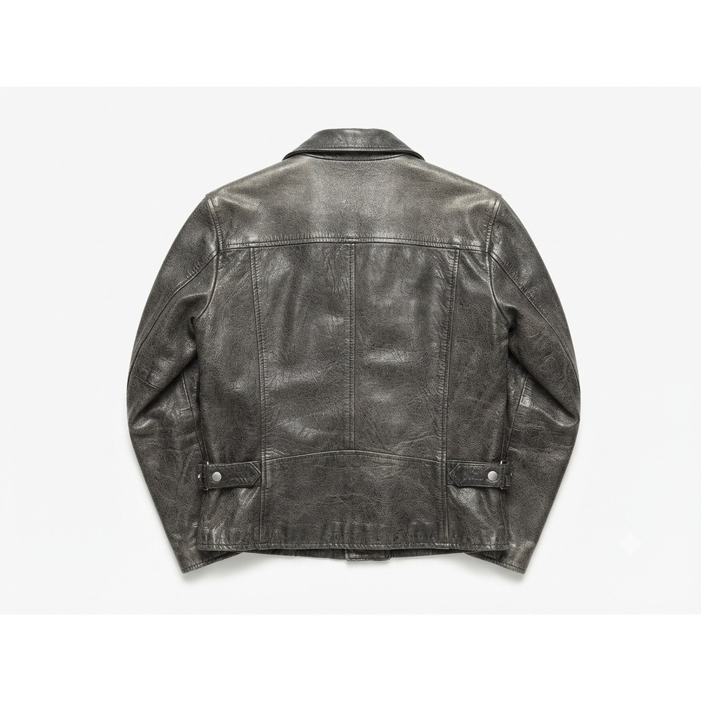 Zara Vintage Buffalo Leather Motorcycle Biker jacket Size Large